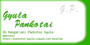 gyula pankotai business card